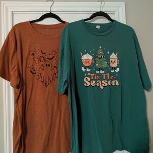 Halloween and Christmas Graphic T-Shirts